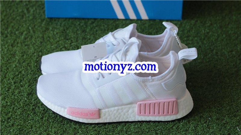 Real Boost Adidas NMD R1 White Pink GS